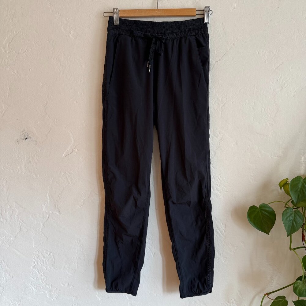 Lululemon Black Lightweight Travel Joggerse with Satin Trim - 2